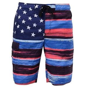 Men's American Flag Inspired Board Shorts